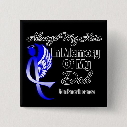 Immer mein Held im Memory Vater - Kolonkarzinom Button (Vorderseite)