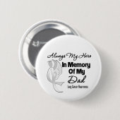 Immer mein Held im Memory Vater - Lungenkrebs Button (Vorne & Hinten)