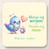 Immer meine Mutter - Bird Mum & Baby Getränkeuntersetzer (Vorderseite)