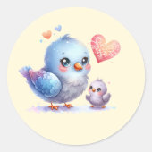 Immer meine Mutter - Bird Mum & Baby Runder Aufkleber (Vorderseite)