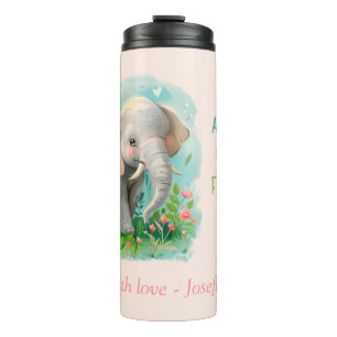 Immer meine Mutter - Elefantenmutter und Baby Pink Thermosbecher
