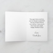 Immer meine Mutter für immer, meine Freundin Mütte Karte (Innenseite)