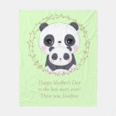 Immer meine Mutter - Panda Mum & Baby Green Fleecedecke (Vorderseite)