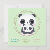Immer meine Mutter - Panda Mum & Baby Green Mitteilungskarte (Vorderseite)