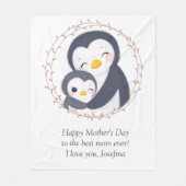Immer meine Mutter - Penguin Mum & Baby Fleecedecke (Vorderseite)