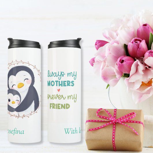Immer meine Mutter - Penguin Mum & Baby Thermosbecher