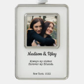 Immer meine Schwester, für immer mein Freund | Sis Rahmen-Ornament Silber (Vorderseite)