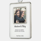 Immer meine Schwester, für immer mein Freund | Sis Rahmen-Ornament Silber (Links)