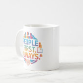 Immer Menschen zuerst HR Admin Motivationsbecher Kaffeetasse (Vorderseite Links)