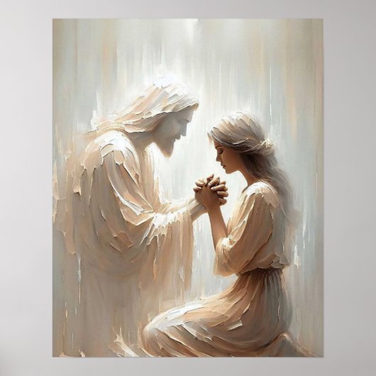 Immer mit dir, Christliche Kunst, Jesus und Frau Poster (Vorne)