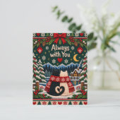 Immer mit Dir Gestrickte Weihnachtskatzen Postkarte (Stehend Vorderseite)