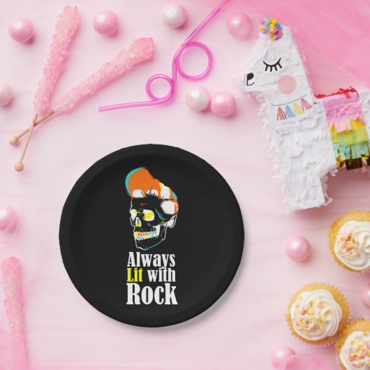 Immer mit Felsen beleuchtet Pappteller (Party)