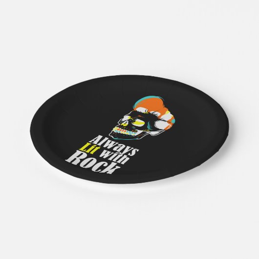 Immer mit Felsen beleuchtet Pappteller (Schrägansicht)