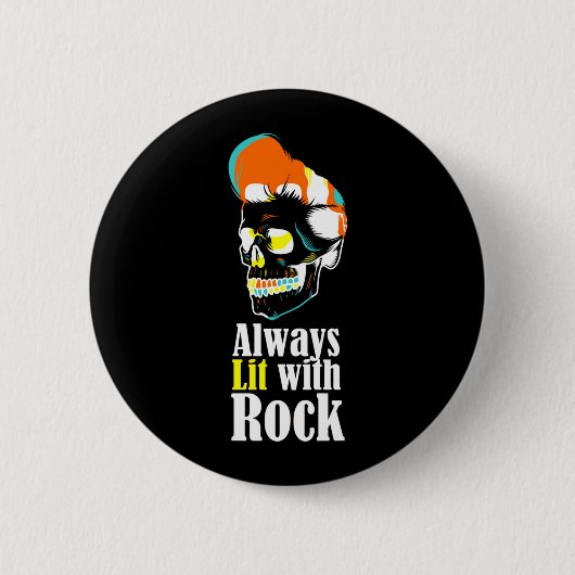 Immer mit Rock beleuchtet Button (Vorderseite)