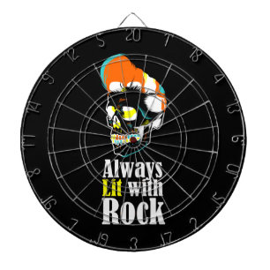 Immer mit Rock beleuchtet Dartscheibe