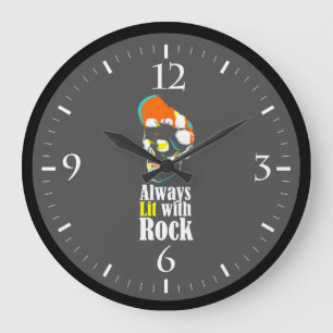 Immer mit Rock beleuchtet Große Wanduhr