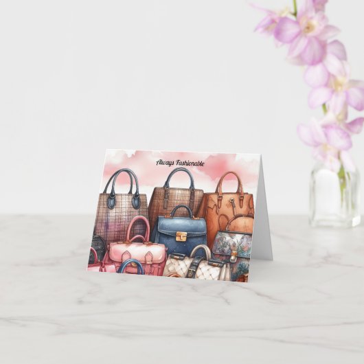 Immer modische Handtaschenkarte Gruß Karte (Orchidee)