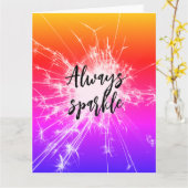 Immer Motivierend rosa, Lila orange Karte (Gelbe Blume)