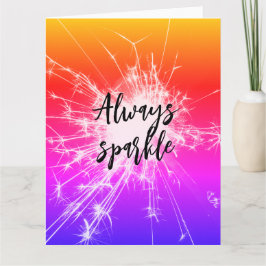 Immer Motivierend rosa, Lila orange Karte