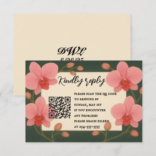 Immer nach dem Orchid QR Code RSVP Karte (Vorne/Hinten)