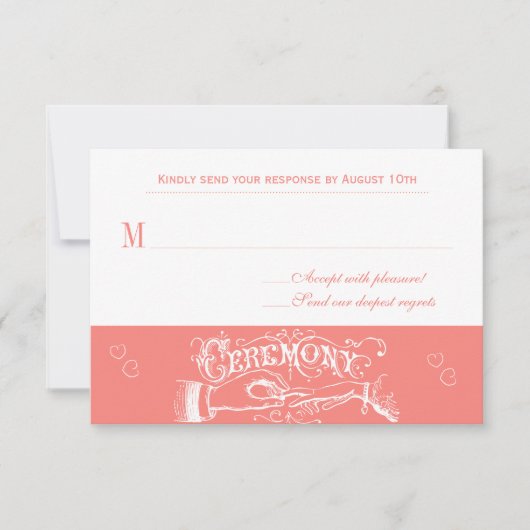 Immer nach dem Pfirsichpappekarte RSVP Karte (Vorderseite)