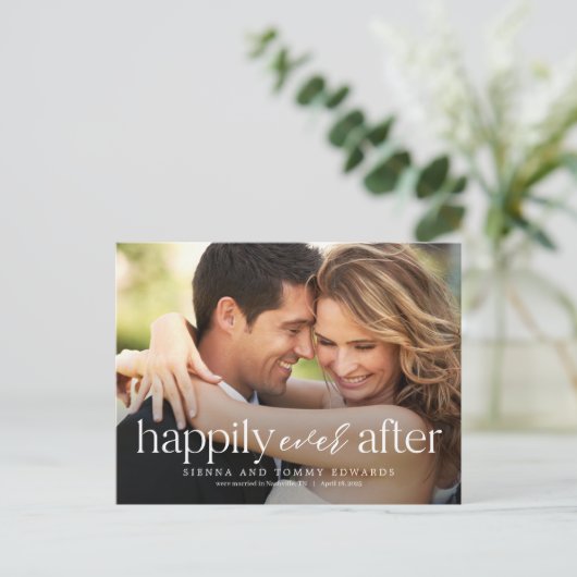 Immer nach der bearbeitbaren Farbhochzeitsankündig Postkarte (Stehend Vorderseite)