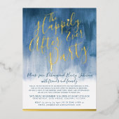 Immer nach der Hochzeitsfeier Folie blau abstrakte Folieneinladung (Vorderseite)