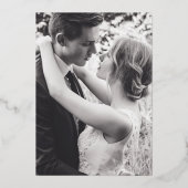 Immer nach der Hochzeitsfeier Folie blau abstrakte Folieneinladung (Rückseite)