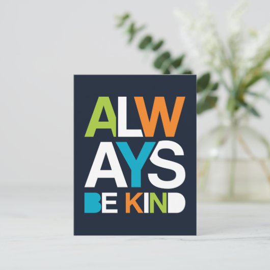 Immer nett sein postkarte (Stehend Vorderseite)