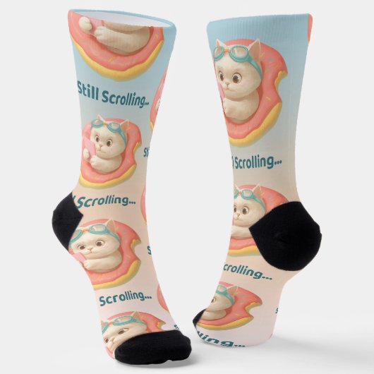 Immer noch am Scrollen: Lustiger Bao Bao Cat Donut Socken (Gewinkelt)