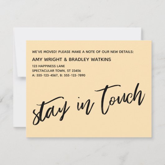 Immer noch außerhalb der Felder leben Richtige nic Mitteilungskarte (Rückseite)