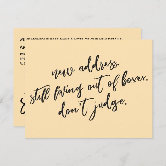 Immer noch außerhalb der Felder leben Richtige nic Mitteilungskarte (Vorne/Hinten)