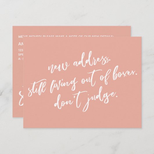 Immer noch außerhalb der Kisten leben, Korallenkar Mitteilungskarte (Vorne/Hinten)