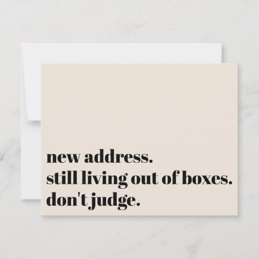 Immer noch außerhalb der Schachtel leben, beurteil Mitteilungskarte (Vorderseite)