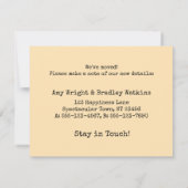 Immer noch außerhalb der Schachtel leben, beurteil Mitteilungskarte (Rückseite)