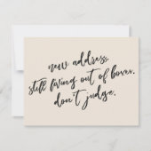 Immer noch außerhalb der Schachtel leben Richtige Mitteilungskarte (Vorderseite)