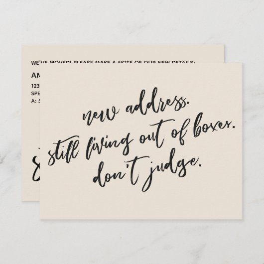 Immer noch außerhalb der Schachtel leben Richtige Mitteilungskarte (Vorne/Hinten)