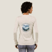Immer noch dabei! Boho-Hippie-Dame beim Bergwander Tri-Blend Shirt (Voller Rückseite)