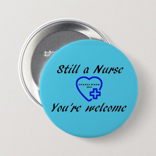 Immer noch eine blaue Schaltfläche für Krankenschw Button (Vorne & Hinten)