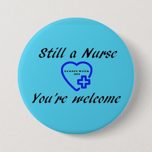 Immer noch eine blaue Schaltfläche für Krankenschw Button (Vorderseite)