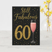 Immer noch Fabelhaft mit 60 Glamourös mit rosafarb Karte (Gelbe Blume)