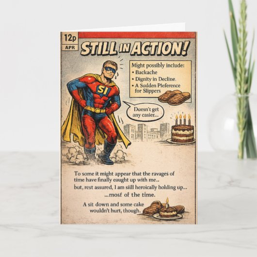 Immer noch in Action Hero - Comic-Book-Geburtstag Karte (Vorderseite)