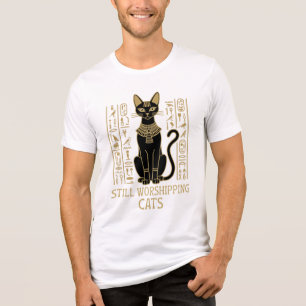 Immer noch Katzen anbetend – Ägyptische Katzenhier Tri-Blend Shirt