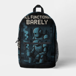 Immer noch knapp funktionsfähig bedruckter rucksack