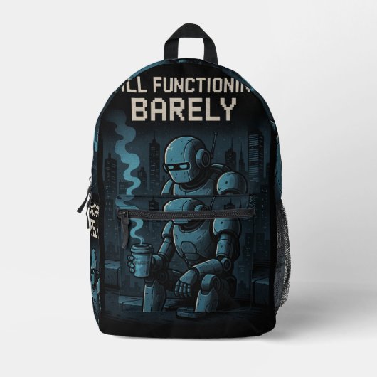 Immer noch knapp funktionsfähig bedruckter rucksack (Vorderseite)