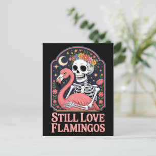 Immer noch Liebe zu Flamingos Queeres Halloween Postkarte