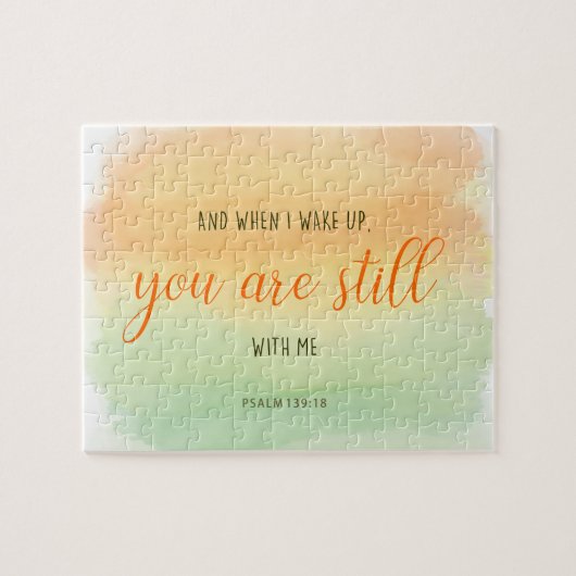 immer noch mit mir Psalms Biete Zitat Wasserfarbe Puzzle (Horizontal)