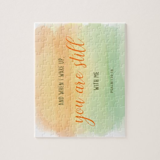 immer noch mit mir Psalms Biete Zitat Wasserfarbe Puzzle (Vertikal)