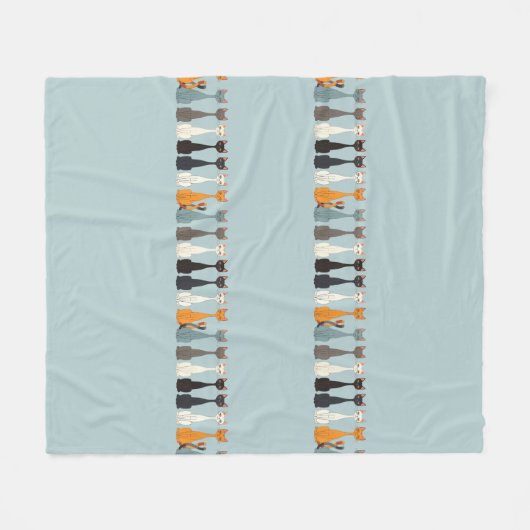 Immer noch müde Katzen | Blaue Katzenmutter Liebha Fleecedecke (Vorderseite (Horizontal))
