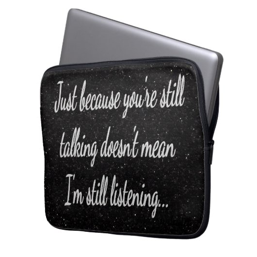 Immer noch nicht hören | Weißes Skriptangebot Laptopschutzhülle (Vorderseite Links)